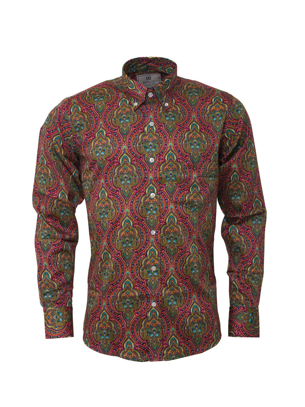 Relco Platinum Psychedelic Multi Coloured Paisley Long Sleeve 100% ...